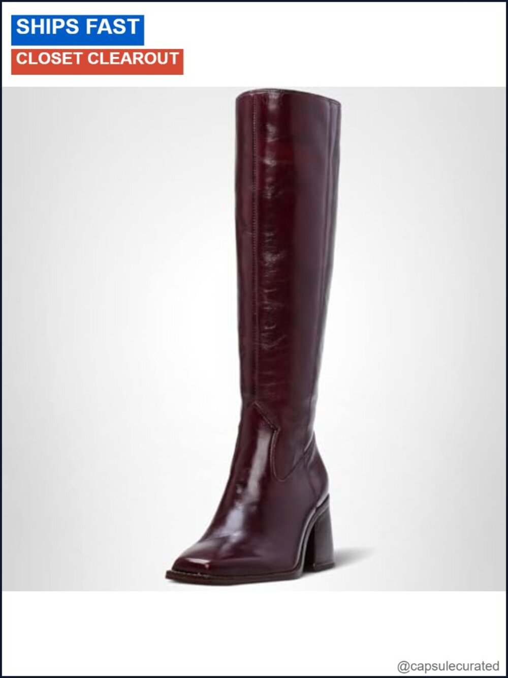Vince Camuto Sangeti Knee High Boots Women Narrow Calf Square Toe 3in Heel